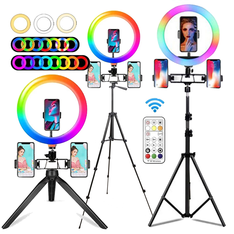 Photography Lighting Circle - 10 Inch RGB Ring Light With