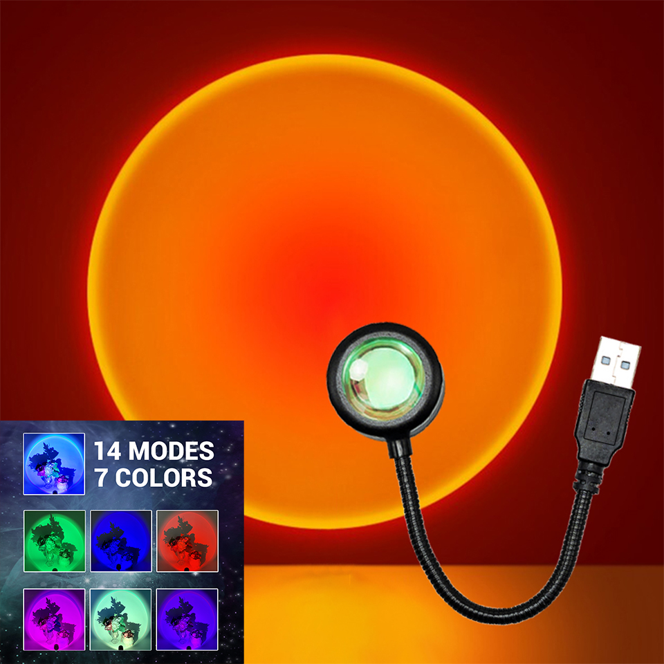 Photography Lighting Mood - LED Sunset Lamp Nightlights USB Projector