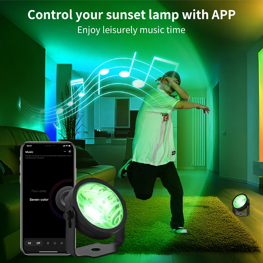 Tuya Smart Sunset Projector La - Photography Lighting Mood ulasan dan harga