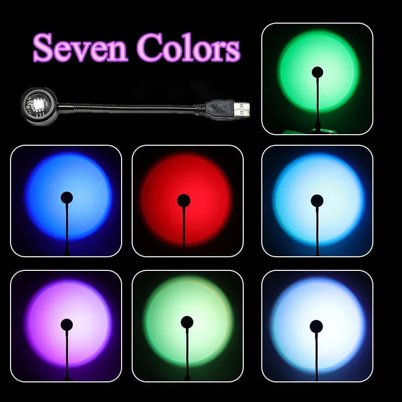Led USB sunset lamp projector  - Photography Lighting Mood ulasan dan harga