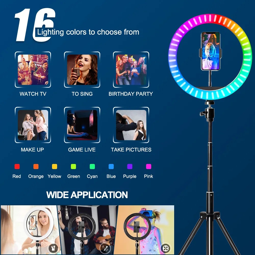 10 Inch RGB Ring Light With Re - Photography Lighting Circle ulasan dan harga