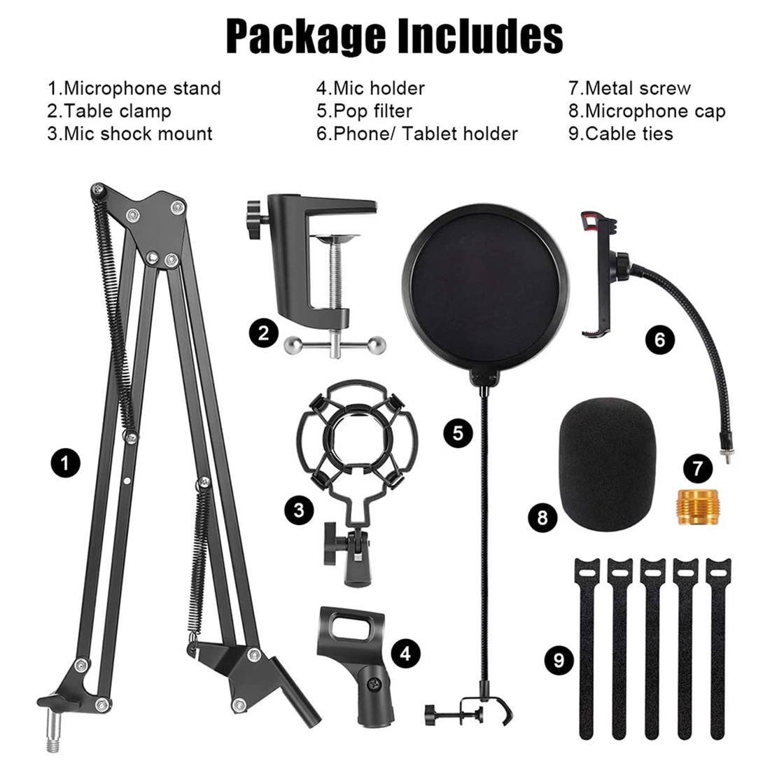 NALFI-Microphone Stand,Adjusta - Boom Arm Stand ulasan dan harga