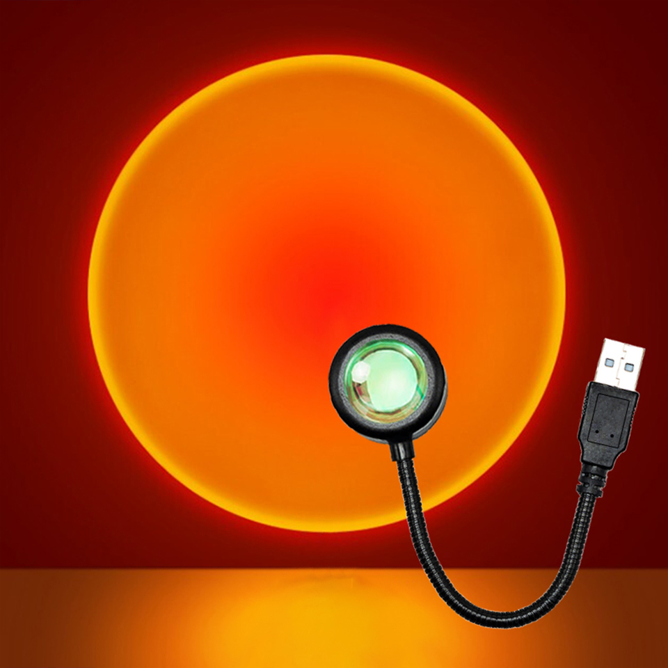 LED Sunset Lamp Nightlights US - Photography Lighting Mood ulasan dan harga