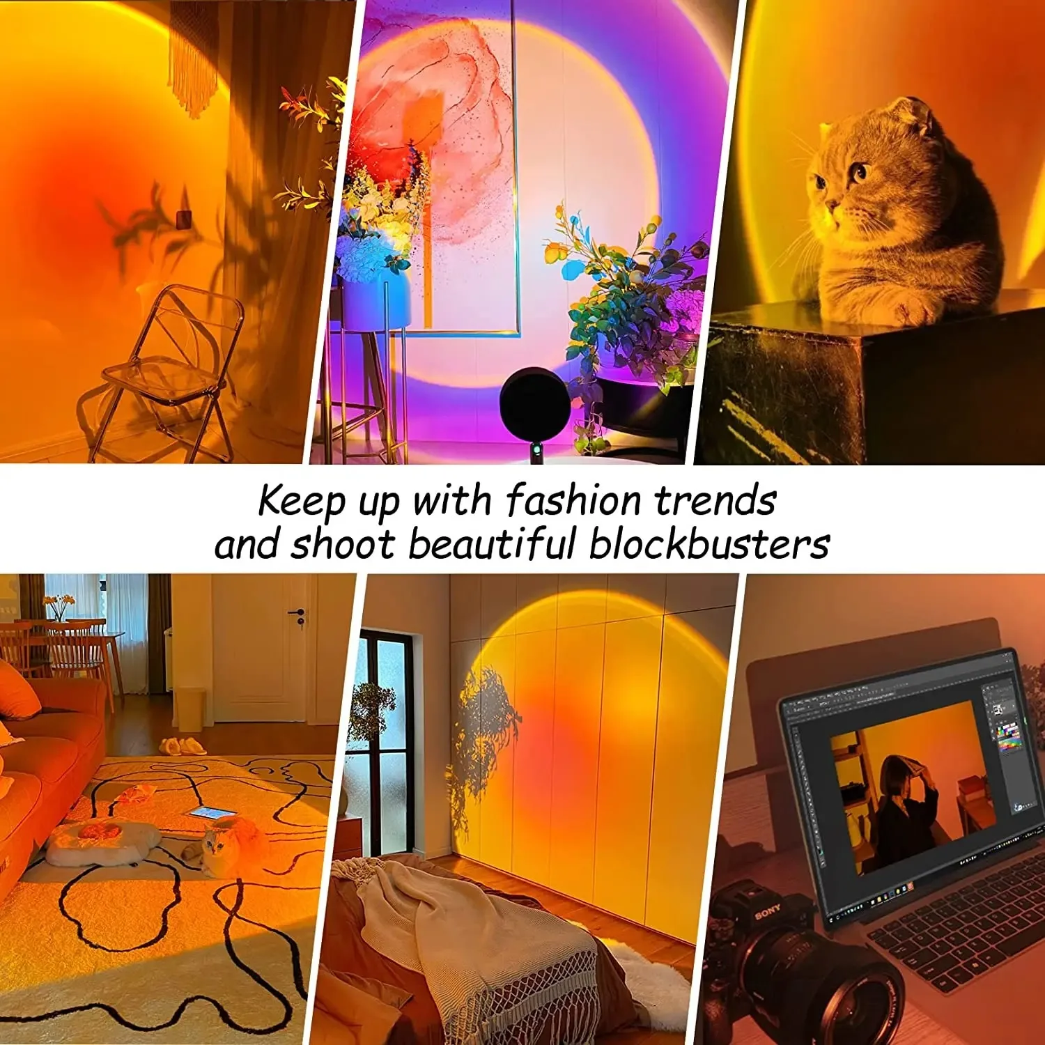 16 Color Sunset Lamp,RGB Mood  - Photography Lighting Mood ulasan dan harga